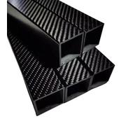 Carbon Fiber Square Tube, 3K Pultruded Carbon Fiber Square Tube 500mm Length Multiple Sizes Gloss Finish 1 Piece(15x15x13x500mm)