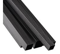 Carbon Fiber Square Tube, Carbon Fiber Square Rectangular Tube Multiple Sizes 3K Twill Matte Surface 500mm Length(25x25x20mm)