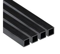 Carbon Fiber Square Tubes - 4pcs Hollow Pultruded Rods for RC Planes, Drones, DIY Craft Projects, 500mm Length, 3-10mm Diameter