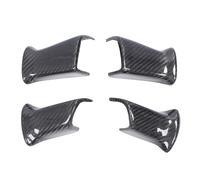 Carbon Fiber Steering Wheel Button Trim Sticker Decorative Frame Covers Kit Protects Buttons Enhances Aesthetic Fit for Envoy Bravada H2 Express Van Trailblazer Rainier 2002 to (Without Keyhole)