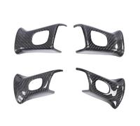 Carbon Fiber Steering Wheel Button Trim Sticker Decorative Frame Covers Kit Protects Buttons Enhances Aesthetic Fit for Envoy Bravada H2 Express Van Trailblazer Rainier 2002 to (With Keyhole)