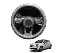 Carbon Fiber Steering Wheel Cover for 500X 2019-2022 Anti-Slip Steering Wheel Protector Cover Car Auto Interior Accessories Round Shape Glossy,Grey