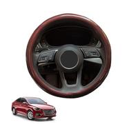 Carbon Fiber Steering Wheel Cover for Accent/Graviti HB20S HB20X 2019-2023 Anti-Slip Steering Wheel Protector Cover Car Auto Interior Accessories Round Shape Glossy,Brown