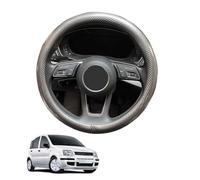 Carbon Fiber Steering Wheel Cover for Panda 169 2003-2016 Anti-Slip Steering Wheel Protector Cover Car Auto Interior Accessories Round Shape Glossy,Grey
