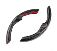 Carbon Fiber Steering Wheel Cover for Tesla Model 3 2017-2024 and Model Y 2020-2024, Premium Anti-Slip Microfiber Interior Trim, Custom Fit Decoration Set (2 Pieces)