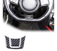 Carbon Fiber Steering Wheel Cover U Shape Trim Sticker Car Interior Accessories Decoration For F-TYPE 2013-2022 (Black)