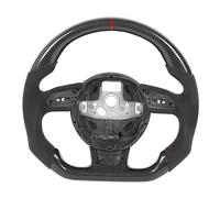 Carbon Fiber Steering Wheel Flat Bottom Suede Hand Grips Red Stitching Racing Design Fit for RS3 RS4 RS5 RS6 S7 RS7 2013 2016