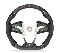 Carbon Fiber Steering Wheel Perforated Leather Flat Bottom D acing Design Red Stitching 3K Glossy Carbon Fiber for FK8 2017 2021 North Spec