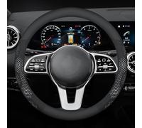 Carbon Fiber Suede Car Steering Wheel Cover For Audi ABT A1 A3 A4 A5 A6 A7 A8 Q3 Q5 Q7 Q8 RS TT Auto Accessories wheel hubs(O White4)