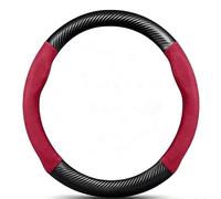 Carbon Fiber Suede Steering Wheel Cover for Lexus ES IS LS RC LC, Universal 38cm 15 Inch Auto Interior Accessories for Most Vehicles,Red