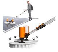 Carbon Fiber Telescopic Solar Panel Cleaning Pole, Dual Rotating Brush Head, Electric with Water Pump for Solar Farm Maintenance