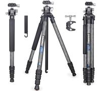 Carbon Fiber Tripod INNOREL P254C 62.5“ Compact Lightweight Tripod & Monopod for DSLR Camera Stand Support with Low Gravity Center Ball Head Special-Shaped Center Column Max Load 26.5 lbs/12 kg