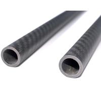 Carbon Fiber Tube 16mm(OD) 2mm Thickness,16mmx12mmx420mm 3K roll Wrapped Twill Matte Surface (2 pcs)
