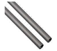 Carbon Fiber Tube, Carbon Fiber Tubes 3K Twill Weave Matte Surface Roll Wrapped 500mm Multiple Sizes 2 pcs(12x9x500mm)