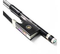Carbon Fiber Violin Bow 3/4 Size VINGOBOW 100VB 69 cm Three Quarters for Advanced Student Straight Parisian Eyes Ebony Frog Unbleached Mongolian Black Horse Hair Powerful and Wild Tone Smooth Screw