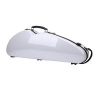 Carbon Fiber Violin Hard Case, Built in Hygrometer Double Strap White Color, for 4/4 Full Size Violin Box Case with Coded Lock, 1.9kg Strong Light Case with Back Strap,2 Bow Holder