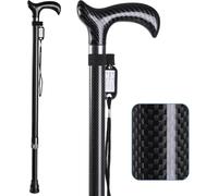 Carbon Fiber Walking Cane for Men & Women - 10 Height Adjustable, Walking Stick for Seniors & Balance Support, Ultralight 0.55 lb Carbon Fiber Cane, Black Matte Finish, 350 lbs Weight Capacity (Black)