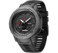 Carbon Fiber Watch for Men Outdoor Military Survival Digital Watches with World Time Countdown Stopwatch Black
