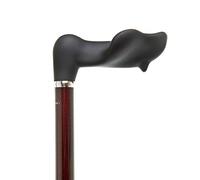 Carbon Fibre Adjustable Telescopic Stick with a Soft Touch Ergonomic Anatomical Handle Left Hand Claret Basket Weave Pattern