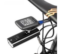 Carbon Fibre Bicycle Computer Mount for Garmin Bryton Cateye Handlebar Extension with Light Holder, Tool-free Mounting, Black