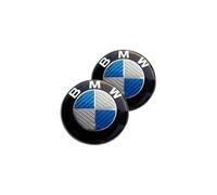 Carbon Fibre Blue/White BMW 82mm Hood Bonnet Badge Emblem