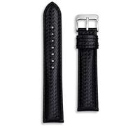 Carbon Fibre Leather Watch Strap | 22 mm | Black Stitching | Replacement Racing Rally Band with Carbon Fiber Pattern for Men and Women | Spring bars and Tool Included (Black, 22mm)