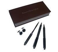 Carbon Fibre Look Gift Set - Ballpoint & Rollerball Pens, Cufflinks and Letter Opener (XCARFI)
