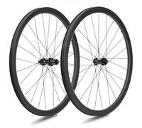 Carbon Fibre Road Bike Wheelset 28/32/35/38/42/45/50/55/65mm 700C Road Bike Wheels Thru Axle Center Lock Disc Brake 24H Support 8/9/10/11/12 Speed