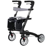 Carbon Fibre Rollator Walker - Lightweight Folding Walker with 8” Wheels and Brakes, Adjustable Height, Supports up to 135kg - for Seniors, Adults, Pregnant Women