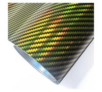 Carbon Fibre Sheets High Gloss Laser Blue Carbon Fibe Film Motorcycle Body Stickers Rainbow Car Film Covers Accessories Wrap Foil Sticker(Laser Gold,30CM X 152CM)