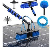 Carbon Fibre Telescopic Water Fed Pole 40ft Washing Kit: Cleaning Brush, Squeegee, Soap Dispenser, Cobweb Brush, 12.2m Extendable Pole & 20m Hose,Cleaning Solar Panels,Window,Roofs,Car, 35cm Brush