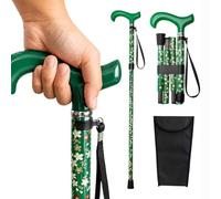 Carbon Fibre Walking Stick, 300g, 5-Part Folding, Adjustable | 5-position adjustable from 84.5-94.5cm, folds to 31cm for easy storage and travel, with a carry bag and cane cap included