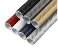 Carbon Fibre Wrap 30x127cm 3D Carbon Fiber Vinyl Film Car Stickers Waterproof DIY Styling Wrap Auto Vehicle Detailing Accessories Motorcycle(Black,10x127cm)