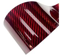 Carbon Fibre Wrap Super Glossy 10cm Width Red Holographic Carbon Fiber Vinyl Wrap DIY Car Laptop Decal Sticker Self Adhesive Sheet Car Vinyl Wrap(Red,10CM X 400CM)