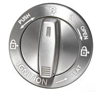 Carbon for fibre Style Engine Start Sticker 26mm Scratch Resistant(Silver) | Smooth rotating mechanism, 50mm metal body, car fit, black silver red blue