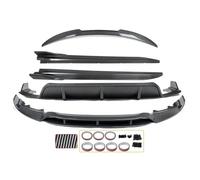 Carbon Look Front Splitter+Rear Diffuser+Side Skirt+ Spoiler Body Aero Kit For BMW For X6 F16 Sport 2014 2015 2016 2017-2019 Car Rear Bumper Lip Diffuser