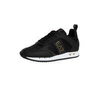 EA7 Men's Carbon Mesh Logo Trainers, Black/Gold/White, 7 UK