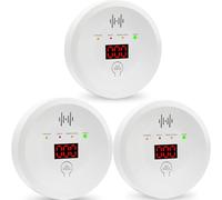 Carbon Monoxide Alarm 3 Pack, Carbon Monoxide Detector with PPM Digital Display for Home Safety, CO Detector alarms Replaceable Batteries Powered (Batteries NOT Included)