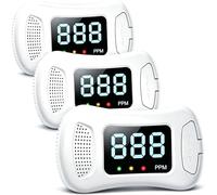 Carbon Monoxide Detector 3 Pack, CO Alarm Battery Powered with LED Digital Display, 85 dB Audible Warning,Carbon Monoxide Alarm for Home, RV and Travel (AAA Battery Not Included)