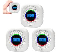 Carbon Monoxide Detector 3 Pack, Portable CO Alarm with LCD Display&85 Decibel Sound, Replaceable Battery CO Detector for Home and Travel(Batteries NOT Included)