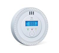 Carbon Monoxide Detector, Carbon Monoxide Alarm, CO Alarm with Digital Display and Test Button, CO Detector Monitor with Replaceable Battery, Ten Years Alarm Sensor Life, AA Battery Powered Ivory