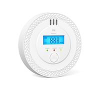 Carbon Monoxide Detector, Carbon Monoxide Alarm, CO Alarm with Digital Display and Test Button, CO Detector Monitor with Replaceable Battery, Ten Years Alarm Sensor Life, AA Battery Powered White