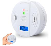 Carbon Monoxide Detector, LED Indicator Light and Silent Button Carbon Monoxide Alarm. Replaceable Battery, LCD Display, Audio Alarm. Complies with EN50291 (Batteries Not Included)