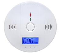 Carbon Monoxide Detector, White Portable Carbon Monoxide Detector, Digital Display Co Alarm with Sound & Red Light, for Home Travel, No Included Battery CO Meter Alarm