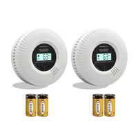 Carbon Monoxide & Smoke Alarm with Voice Alerts | 10-Year Sealed Battery | Dual Sensor Protection | EN14604 & EN50291 Certified | Fast Detection & Easy Installation (2-Pack)