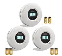 Carbon Monoxide & Smoke Alarm with Voice Alerts | 10-Year Sealed Battery | Dual Sensor Protection | EN14604 & EN50291 Certified | Fast Detection & Easy Installation (3-Pack)