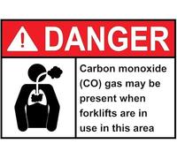 Carbon Monoxide Toxic Gas Danger Warning Sign, Rustproof Aluminum Safety Plate, Factory Workshop Indoor Harmful Gas Alert Marker, 8x12 Inch