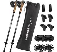 Carbon Nordic Walking poles - pair with bag I Walking poles for men and women, adjustable | Telescopic poles with attachments, rubber buffer I + free eBook