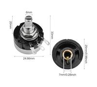 Carbon Single-Turn Knobs Film Rotary Potentiometer 100ω-5kω Adaptable Speed Resistor for Motor Variable Regulation Inverter Control Industrial Electronics 6mm Shaft with 2pcs(100 OHM)