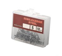 Carbon Steel 100pcs Fish Treble Hooks for Catfish, Circle Hook Design for Soft Lure Use, and Effective Fishing Tool (5#)